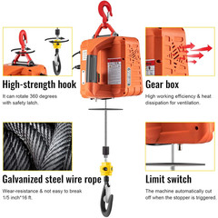 3In1 Electric Hoist Winch, 1500W Portable Electric Winch, 110V Power Winc