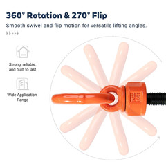 Heavy Duty M16 G80 Swivel Hoist Ring – 360° Rotation, 1.5 Ton Capacity, High Str