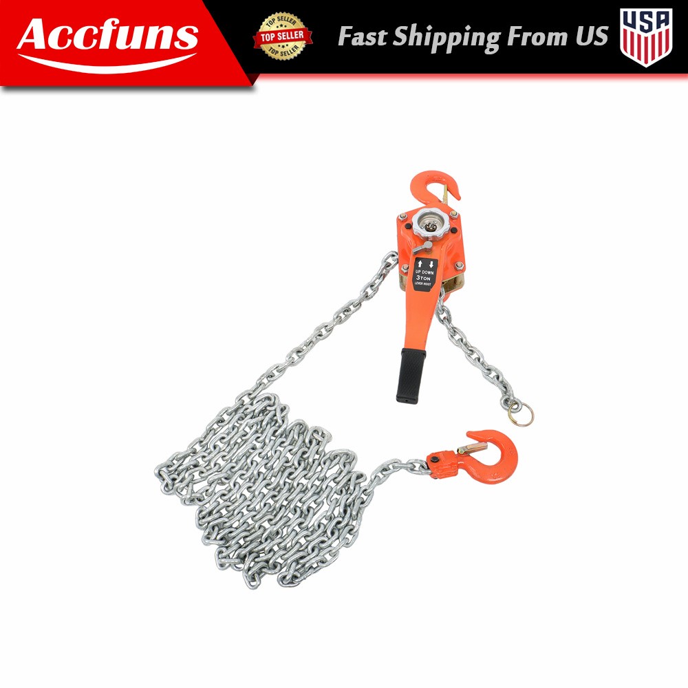 6600lb Capacity 20ft Lifter Lever Block Chain Hoist G80 Ratchet Hoist