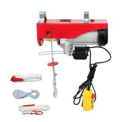 1600W 110V 2200lbs 14ft Crane Winch Wired Remote Control Mini Electric Hoist