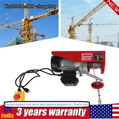 Electric Hoist 220lbs Winch Lifting Engine Crane W/ Wired Remote Control