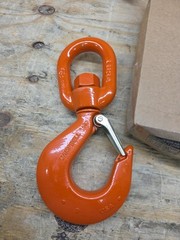 Campbell 3952915PL #9 Alloy Latched Swivel Hoist Hook, 7 Ton PL, Forged Alloy
