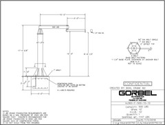 GORBEL ARTICULATING JIB CRANE – 500 LB CAPACITY, SPAN 10 FT, HUB 10 FT