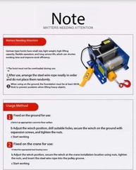 400/800kg 30m Winch Wireless Remote Control Dual-Purpose Electric Hoist Lifter