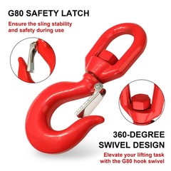 Suninlife 2 Ton Swivel Hook for Lifting-Heavy Duty Crane Hook Swivel Lifting …