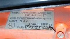 USED Mannesmann Dematic AG 440 lb Rail Mount Electric Chain Hoist 32/8 ft/min.