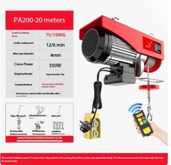 Wireless Remote Control 220V Compact Hoist for Domestic Use, 1-Tonne Capacity