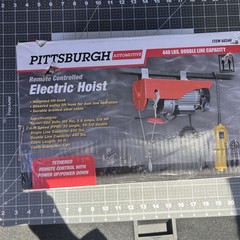 PITTSBURGH AUTOMOTIVE, ELECTRIC HOIST, 60346, 440 LB, W/ JET TROLLEY, 1/2 TON