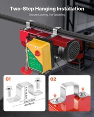 Compact 1150W Wireless Hoist for Efficient Lifting – 40ft Height for Factories