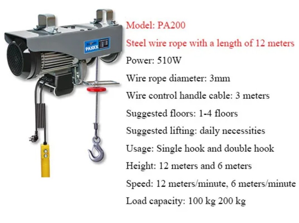 Miniature Electric Hoist 220v Household Small Crane Crane Lift Hoist