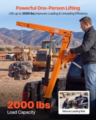VEVOR Truck Crane 2000 lbs Manual Pickup Hitch with Hand Winch Hydraulic Jack
