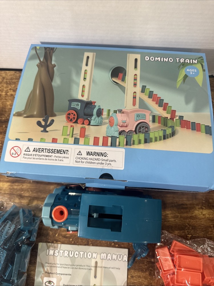 180 PCS Domino Train Toys Set, Automatic Dominos Building and Stacking Creative