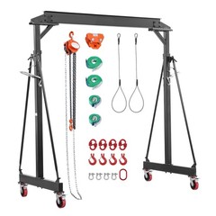 Uimoso Adjustable Gantry Crane 4400 lbs Capacity, 99.6″-146.9″ Height w/Trolley