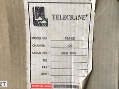 NIB Telecrane Remote Control F248DRX F24-8D-RX