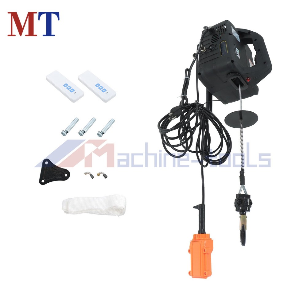 3 in 1 Electric Hoist Winch Crane 110V 1100lbs/500kg Material Handling Tool
