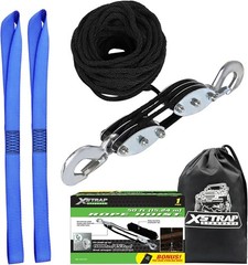 Heavy-Duty 2000 LB 50 FT Rope Hoist with Metal Wheels for Effortless Lifting