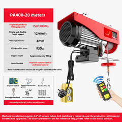 Mini Electric Hoist with Wireless Remote Control 220V Small Crane Lifter PA400