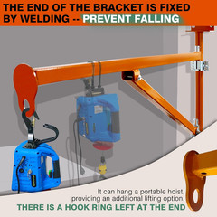 Wall Mount Jib Crane, Hoist Support Arm with 180°Swing, Electric Scaffolding Lif