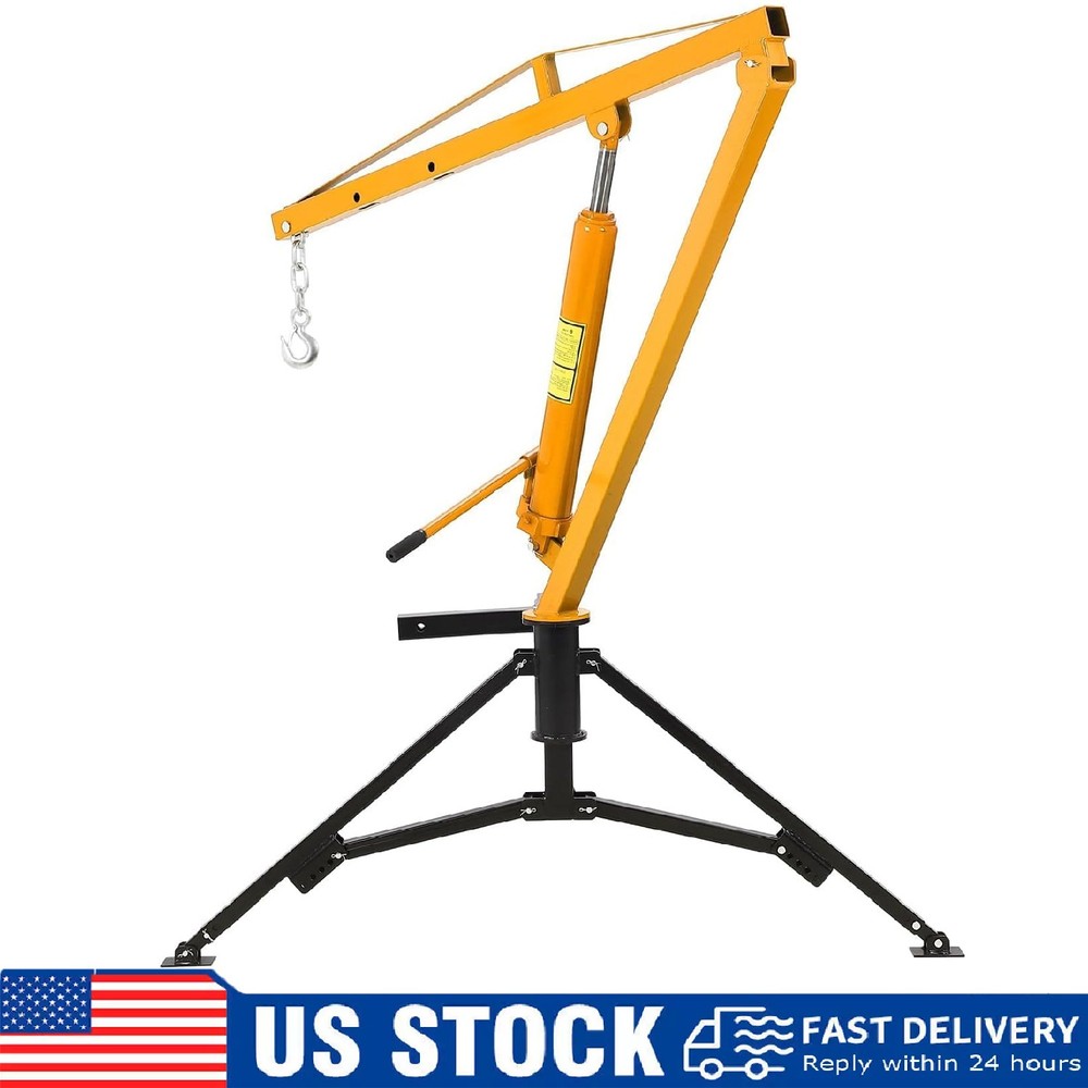 Hydraulic Pickup Truck Crane, 1000Lbs Capacity ,360° Swivel Hitch Mounted Crane