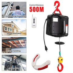 110V Electric Hoist 1100lb Wireless Remote Control Overhead Lift Cranes Winch US