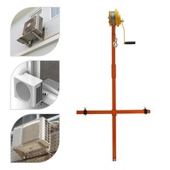 Air Conditioner Lifting Crane Bracket A/C Lifting Tool W/1200lbs Hand Winch