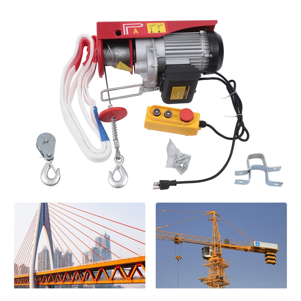 1100 lbs/500 kg Hoist Winch Engine Electric Crane Electric Lifting Hoist 1050W