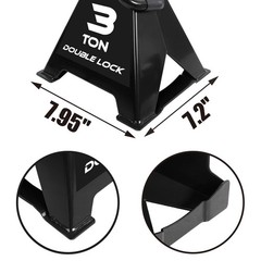 Torin AT43005AB Steel Heavy Duty Jack Stands: Double Locking Pins, 3 Ton (6,0…
