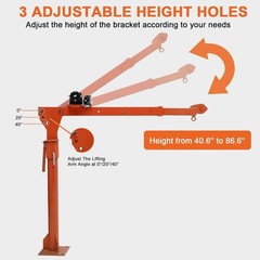 1100 Lbs Truck Hoist Crane Folding Truck Mounted W/Electric Winch 3500Lbs Pickup