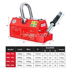 Permanent Magnet Crane Magnetic Lifter Heavy Duty Steel Crane Hoist