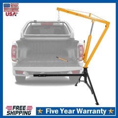Hydraulic Pickup Truck Crane, 1000Lbs Capacity Hitch Mounted Crane Hoist ,Yellow
