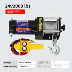Off-Road Vehicle Electric Winch 12V 24V Steel Cable Puller Car Self-Rescue Winch
