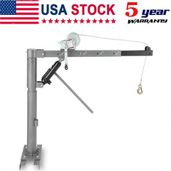 1000 Lbs Lifting Pickup Truck Bed Crane Hoist w/ Manual Winch 4 Adjustable Boom