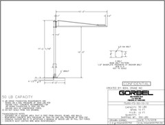 GORBEL TOOL SOLUTIONS JIB CRANE, FREESTANDING – 50 LB CAPACITY