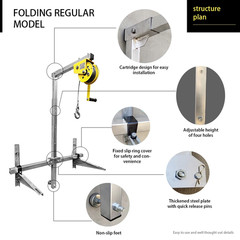 Foldable Crane Air Conditioner Lifting Bracket Lightweight Lifting Machine Brack