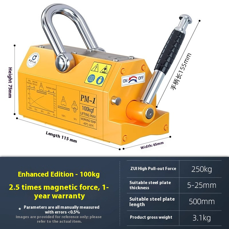 Heavy Duty Steel Crane Chuck Magnetic Lifter Permanent Magnet Crane