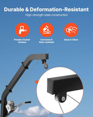 300 Lbs Load Capacity, Hunting Deer Hoist with 2-Inch Receiver, 360-Degree Swive
