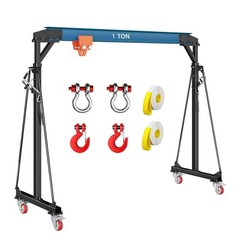 1 Ton Gantry Crane 2200LBS Gantry Crane Manual Trolley 8-12 FT H Shop Lift Hoist