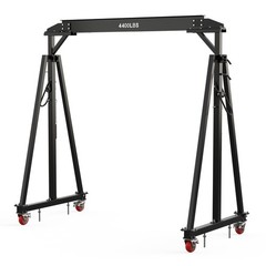 Adjustable Gantry Crane 2 Ton 4400 LBS, 12 Positions i Beam Hoist for Warehouse