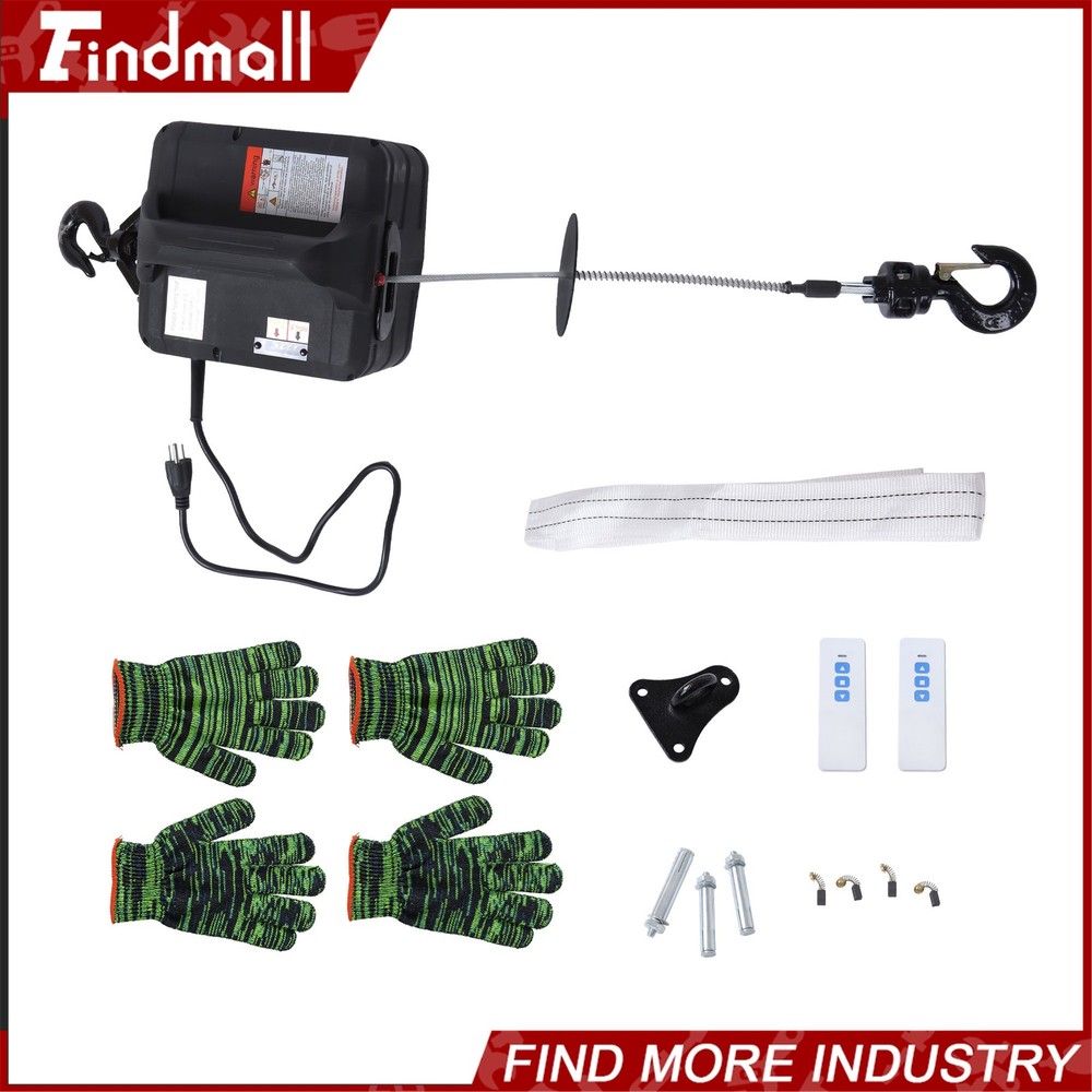 Findmall 2in1 Portable Electric Hoist Winch 1100lbs With Wireless Remote Control