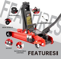 2-Ton (4400 Lbs) Hydraulic Low Profile Trolley Garage Service/Floor Jack with Bl