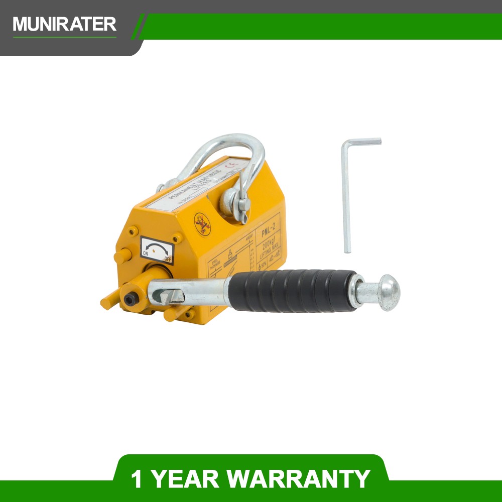 Permanent Magnetic Lifter 440lbs Lifting Capacity 2.5 Safety Factor Yellow