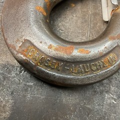 Used Crosby threaded swivel shank hoist #C Hook 1 1/4″ Opening, with latch.