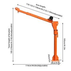 1100 LB Truck-Mounted Crane Hoist Truck-Mounted Crane with 12V Electric Winch