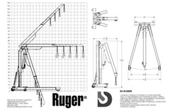 RUGER FOLDABLE ENGINE HOIST/CHERRY PICKER – 2,000 LB CAPACITY – RC2000K