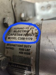 capstan hoist c308-1170