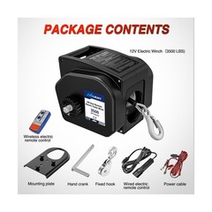 Nilight Boat Trailer Winch 3500 lbs Portable Electric Boat Winches 12 V DC Ma…