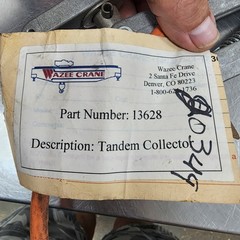 Tandem Collector 256B Crane Hoist Current Shoe 600V 100A #6 AWG Whiting [D1S4]