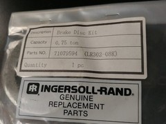 Ingersoll Rand 3/4 ton – 2 ton Brake Disc Kit 71079594 L5H Series Lever Hoists
