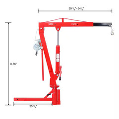 Red Steel 500Lb Pickup Truck Hydraulic, Engine Hoist Crane Hitch Mount, Lift 2″