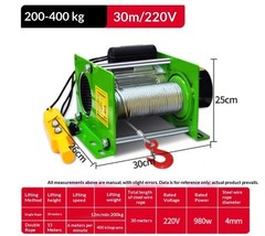 1-Ton Electric Hoist Winch for Home Use with Wireless Remote Control220V